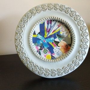 Blue floral Circular 4x 4 Frame